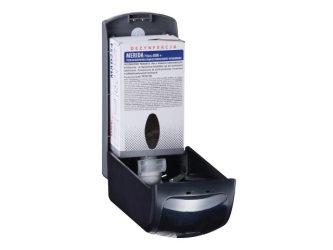 Merida Dozownik płynu dezynfekcyjnego  ONE z tworzywa sztucznego , na jednorazowe wkłady 700 ml z płynem dezynfekcyjnym MERIDA POLANA DDR+, tworzywo ABS (DEB402) - Dozownik płynu dezynfekcyjnego  ONE z tworzywa sztucznego, na wkłady jednorazowe POLANA DDR+ 700ml.