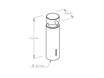 Merida Dozownik mydła w płynie mocowany do blatu, pojemność zbiornika 300 ml (D44C)