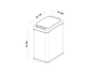 Merida Kosz automatyczny SENSOR, bezdotykowy, prostokątny, stal matowa 8 L (KIM502)