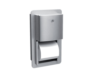 Merida Wnękowy pojemnik na dwie rolki "zwykłego" papieru toaletowego, ROVAL, STAL MATOWA (20031)