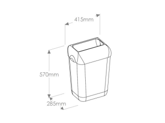 Merida Kosz otwarty wiszący HARMONY, pojemność 43 l, tworzywo, biały transparentny (KHB102)