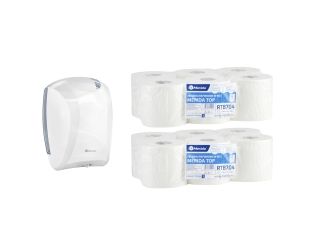 Merida Pojemnik na ręczniki w roli CENTER PULL plus 2 opakowania ręczników w roli TOP MINI