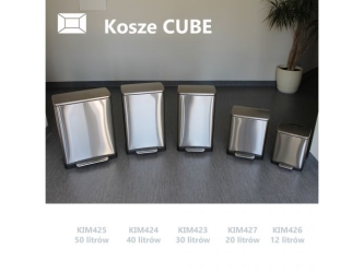 Merida Kosz prostokątny CUBE, pojemność 30 l, stal matowa (KIM423)