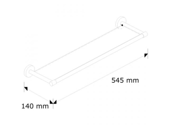 Półka szklana L500 (MHP02) - Półka szklana L500