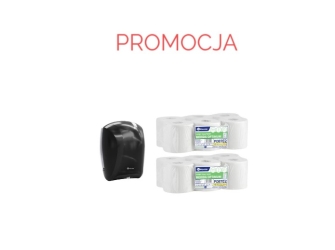 Merida Pojemnik na papier toaletowy w listkach CENTER PULL czarny plus 2 opakowania papieru MERIDA OPTIMUM