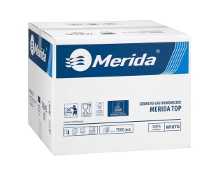 Merida Serwetki gastronomiczne, TOP, białe, karton 7500 szt., ECOLABEL (TAB415) - Serwetki gastronomiczne, MERIDA TOP, białe, karton 7500 szt., ECOLABEL