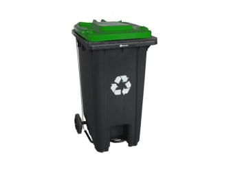 Merida Kosz na odpady SZARY, na kółkach, otwierany przyciskiem pedałowym, bez pokrywy, pojemność 240L (KJS413)