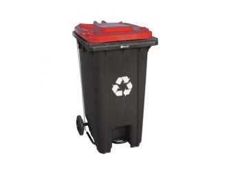 Merida Kosz na odpady SZARY, na kółkach, otwierany przyciskiem pedałowym, bez pokrywy, pojemność 240L (KJS413)