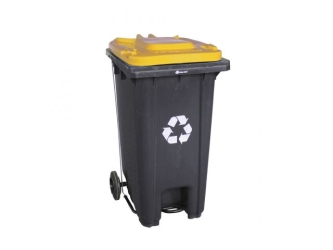 Merida Kosz na odpady SZARY, na kółkach, otwierany przyciskiem pedałowym, bez pokrywy, pojemność 240L (KJS413)