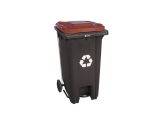 Merida Kosz na odpady SZARY, na kółkach, otwierany przyciskiem pedałowym, bez pokrywy, pojemność 120L (KJS412)