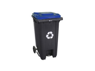 Merida Kosz na odpady SZARY, na kółkach, otwierany przyciskiem pedałowym, bez pokrywy, pojemność 120L (KJS412)