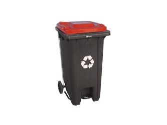 Merida Kosz na odpady SZARY, na kółkach, otwierany przyciskiem pedałowym, bez pokrywy, pojemność 120L (KJS412)