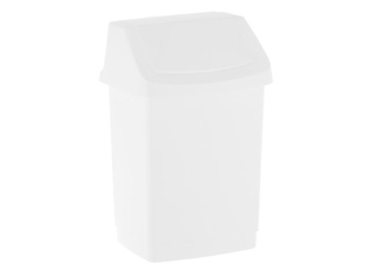 Merida Kosz na odpady z uchylną pokrywą z tworzywa sztucznego, kolor BIAŁY, pojemność 9L (B8A)