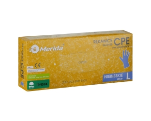 Merida Rękawice hybrydowe antypoślizgowe niebieskie, opakowanie 200 szt., rozmiar L (TRN524)