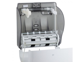 Merida Mechaniczny podajnik ręczników papierowych w rolach LUX CUT AUTOMATIC MAXI, tworzywo ABS, biały (CJB301)