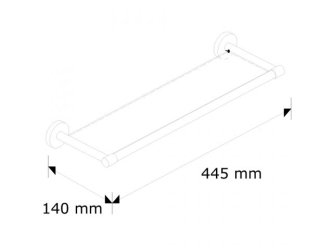 Półka szklana L400 (MHP03) - Półka szklana L400